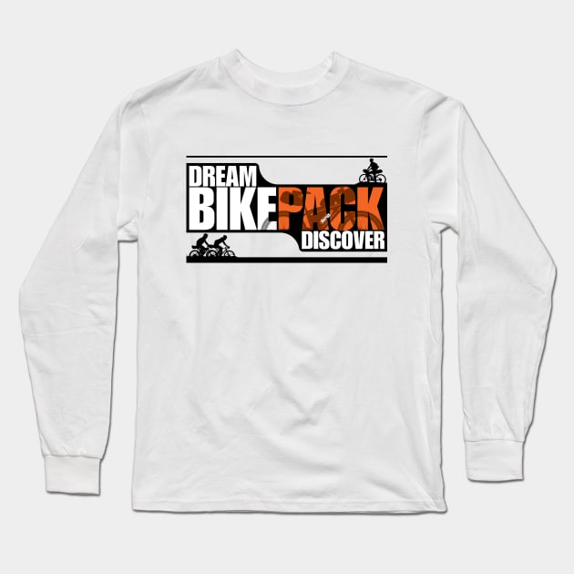 Dream Bikepack Discover Orange on Light Color Long Sleeve T-Shirt by G-Design